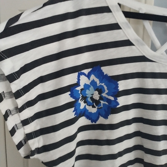 Lane Bryant Cap Sleeve Stripe Top 18/20 - Picture 3 of 6